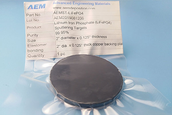 Lithium Iron Phosphate Sputtering Targets (LiFePO4)